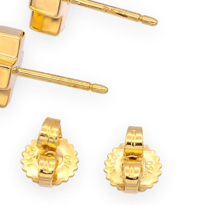 Tiffany & Co. Vintage 18K Yellow Gold Swiss Cross Studs Earrings 7.8mm x 3.3mm