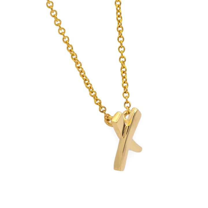 Vintage Tiffany & Co. Paloma Picasso 18K Gold Graffiti Mini X Pendant Necklace