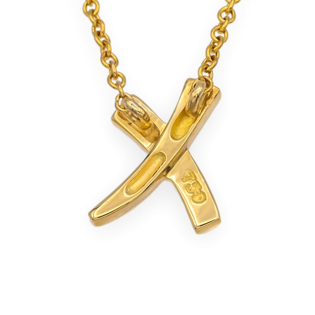 Vintage Tiffany & Co. Paloma Picasso 18K Gold Graffiti Mini X Pendant Necklace