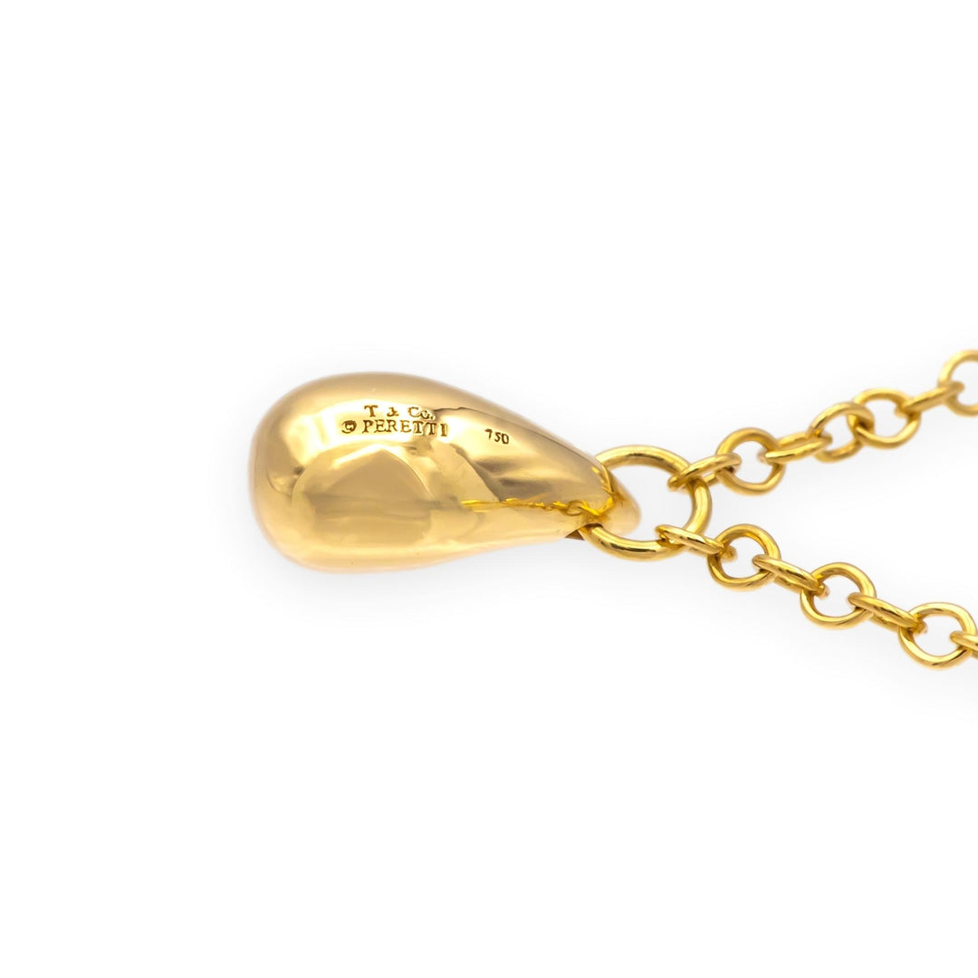 Vintage Tiffany & Co. Elsa Peretti 18K Yellow Gold Teardrop Necklace 18 Inch