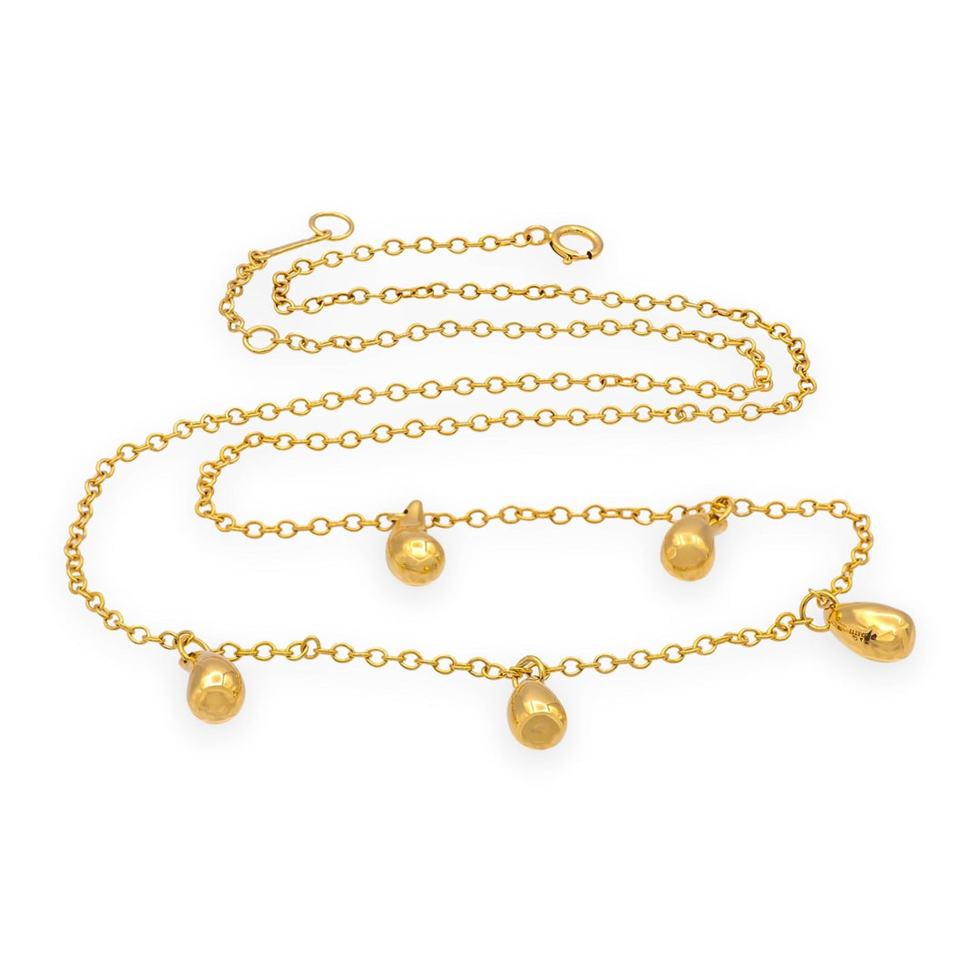 Vintage Tiffany & Co. Elsa Peretti 18K Yellow Gold Teardrop Necklace 18 Inch