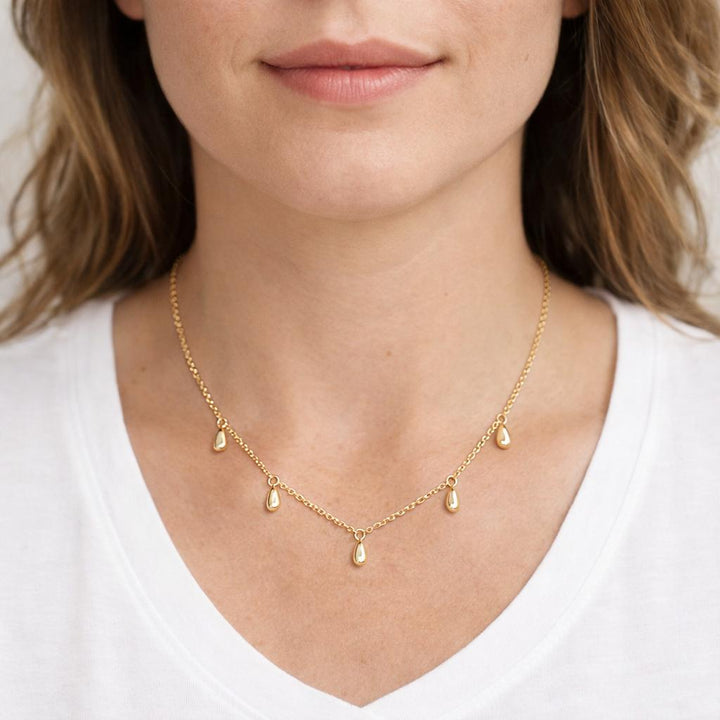 Vintage Tiffany & Co. Elsa Peretti 18K Yellow Gold Teardrop Necklace 18 Inch