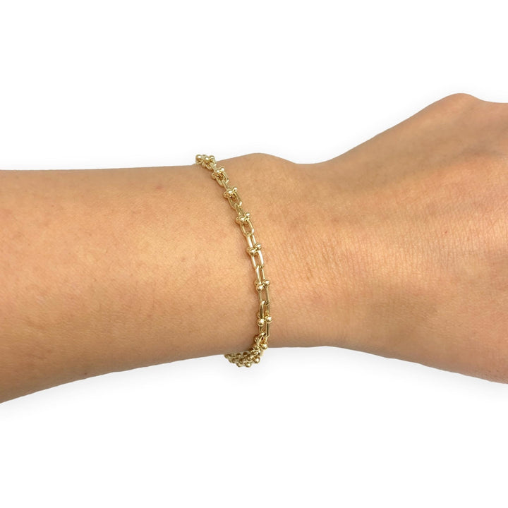 Tiffany & Co. HardWear Micro Link Bracelet 18K Yellow Gold 7 Inch