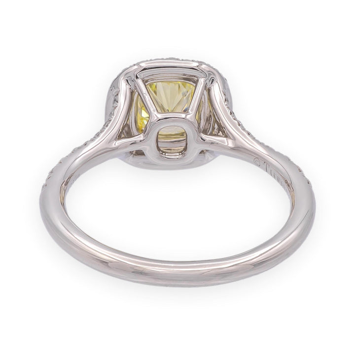 Tiffany & Co Soleste Intense Yellow Radiant Platinum Ring .68ct Int. Flawless