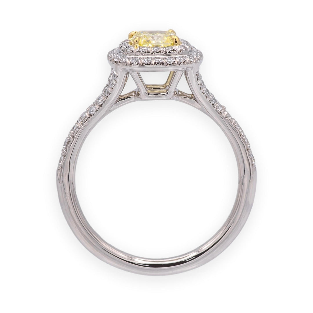 Tiffany & Co Soleste Intense Yellow Radiant Platinum Ring .68ct Int. Flawless