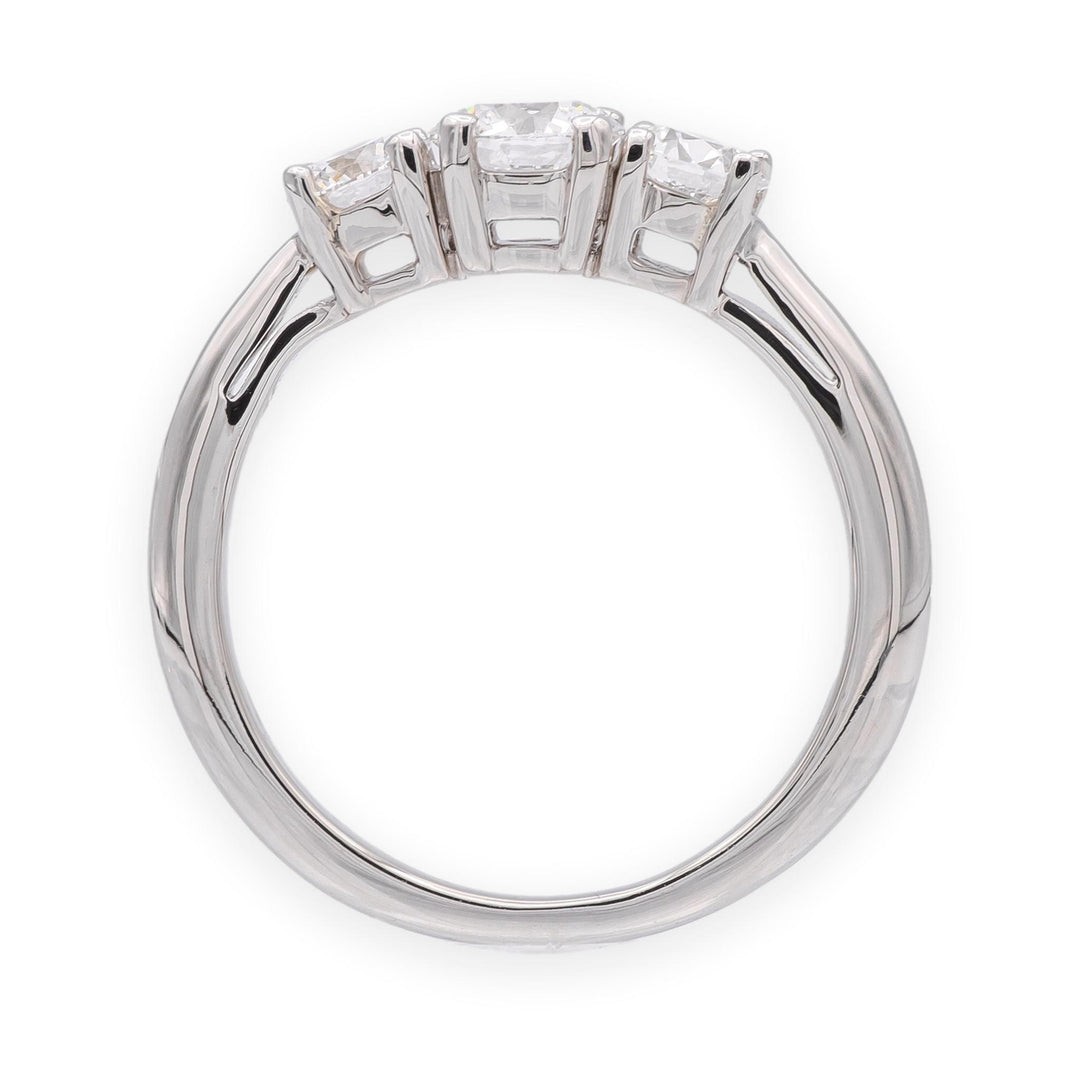 Tiffany & Co. Platinum Three Stone Diamond Engagement Ring 1.02ct Ttl. E VS