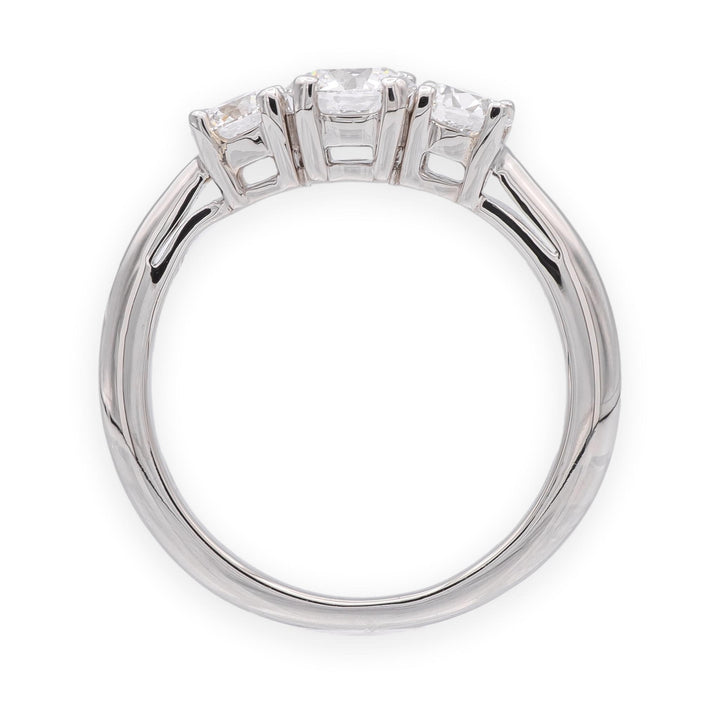 Tiffany & Co. Platinum Three Stone Diamond Engagement Ring 1.02ct Ttl. E VS
