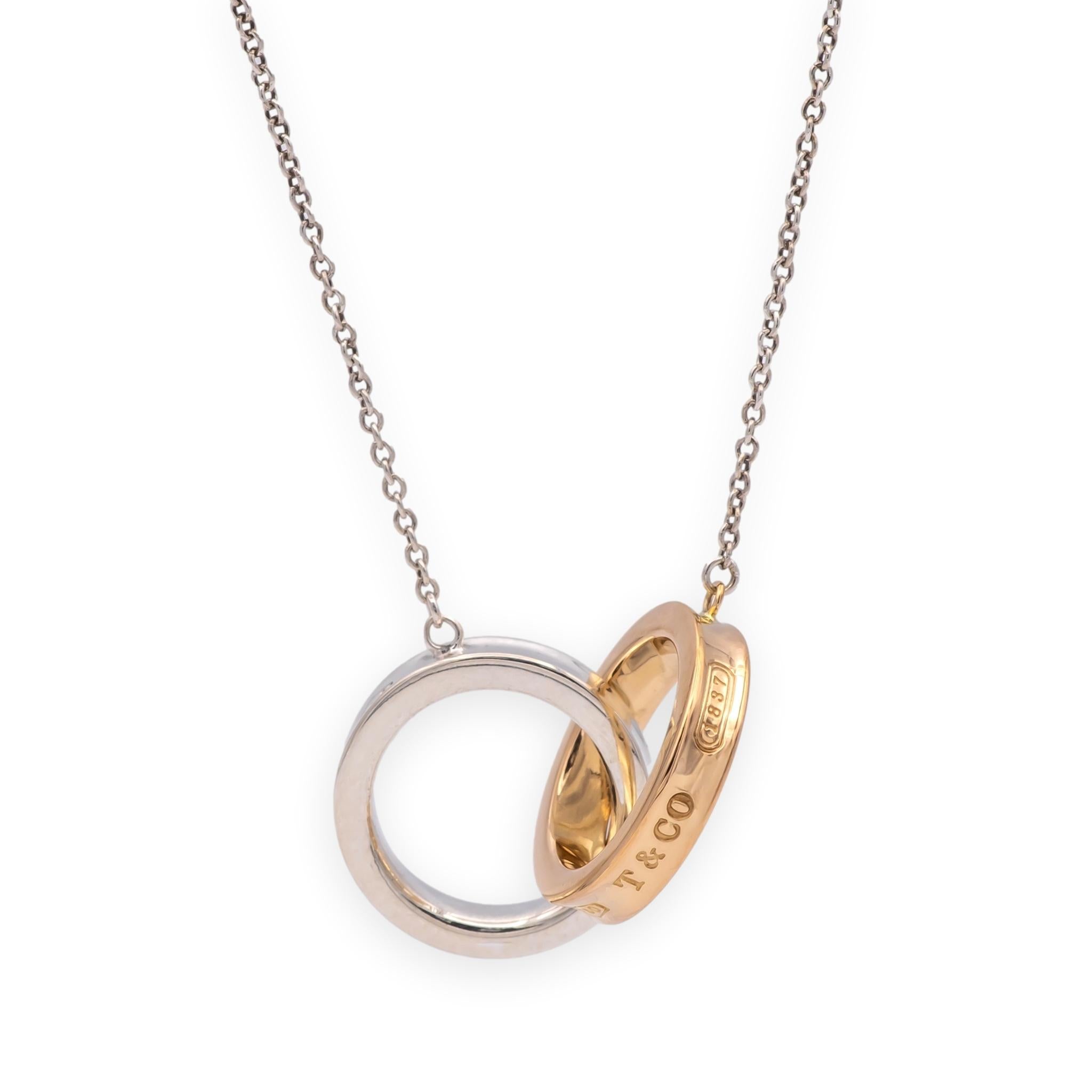 Tiffany & Co. 1837 Interlocking Circles Necklace Sterling Silver