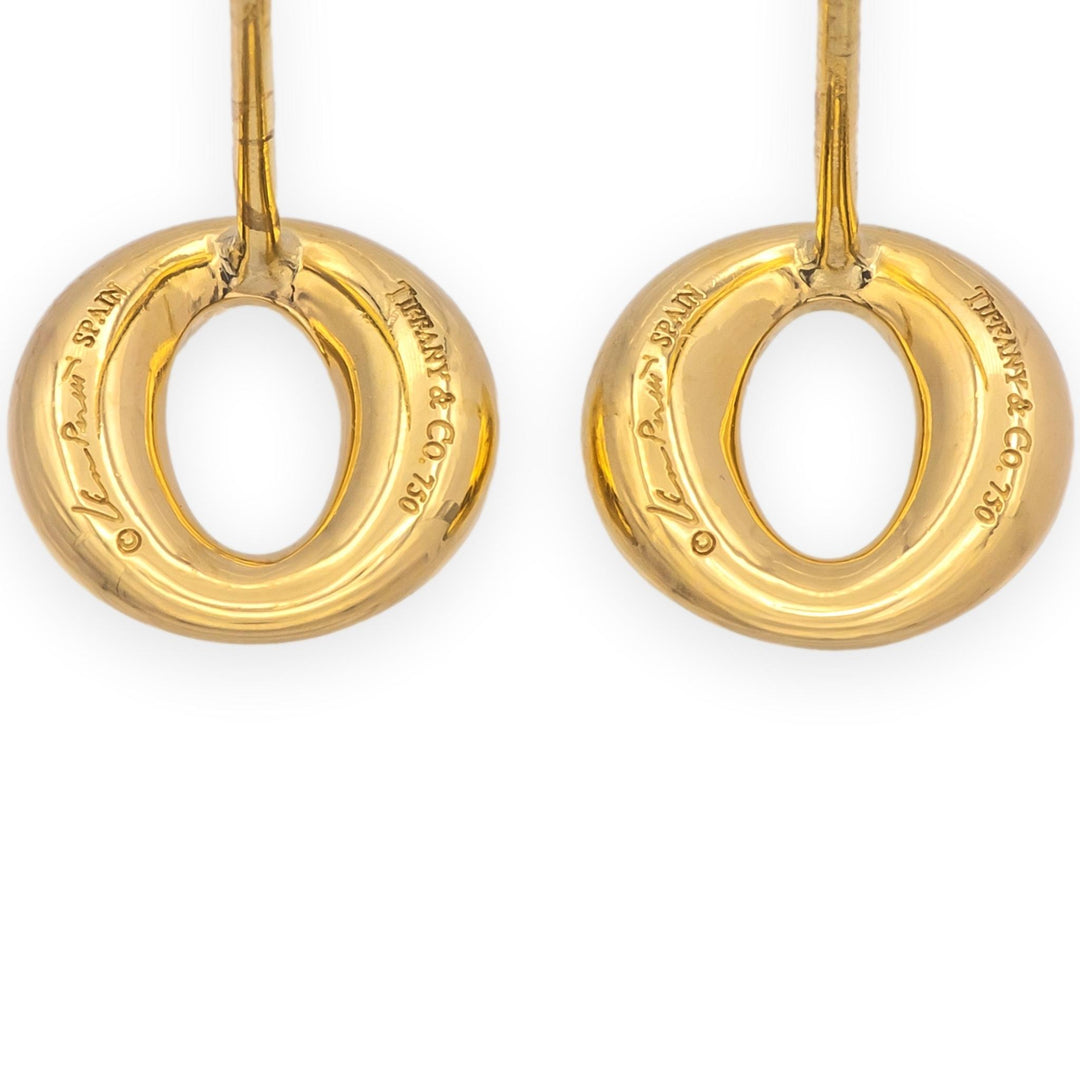 Tiffany & Co. Elsa Peretti Sevillana Stud Earrings 18K Yellow Gold Small
