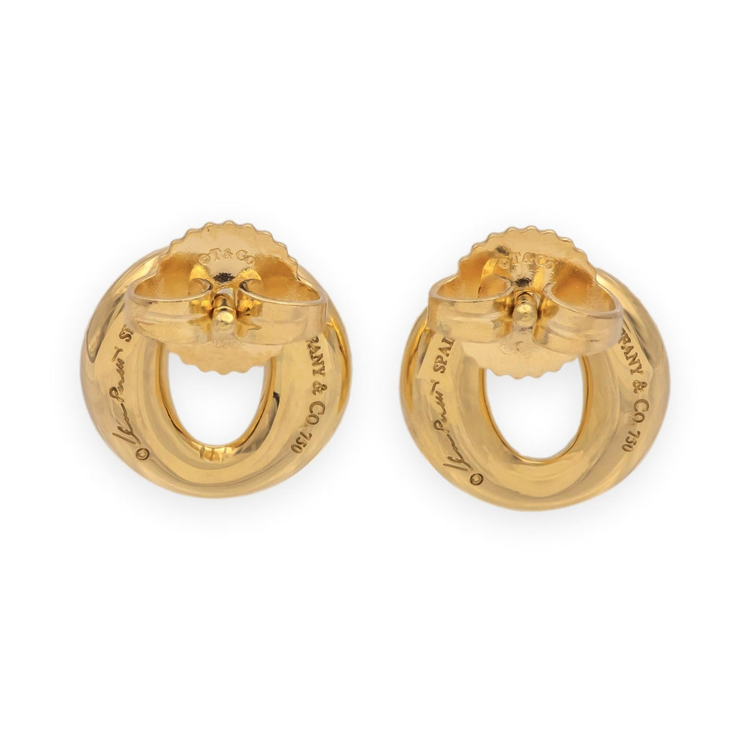 Tiffany & Co. Elsa Peretti Sevillana Stud Earrings 18K Yellow Gold Small