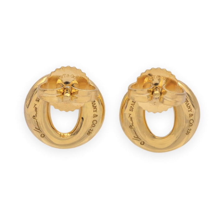 Tiffany & Co. Elsa Peretti Sevillana Stud Earrings 18K Yellow Gold Small