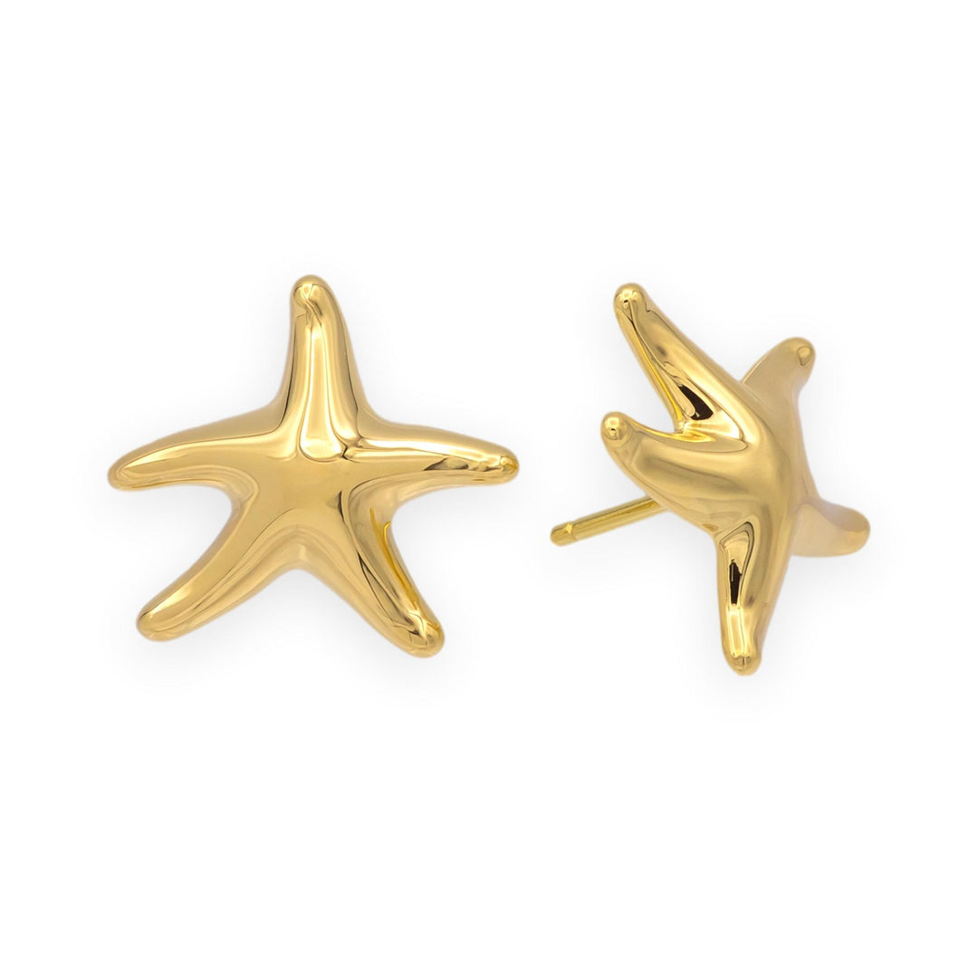 Vintage Tiffany & Co  Elsa Peretti 18K Yellow Gold Starfish Earrings 16.5mm