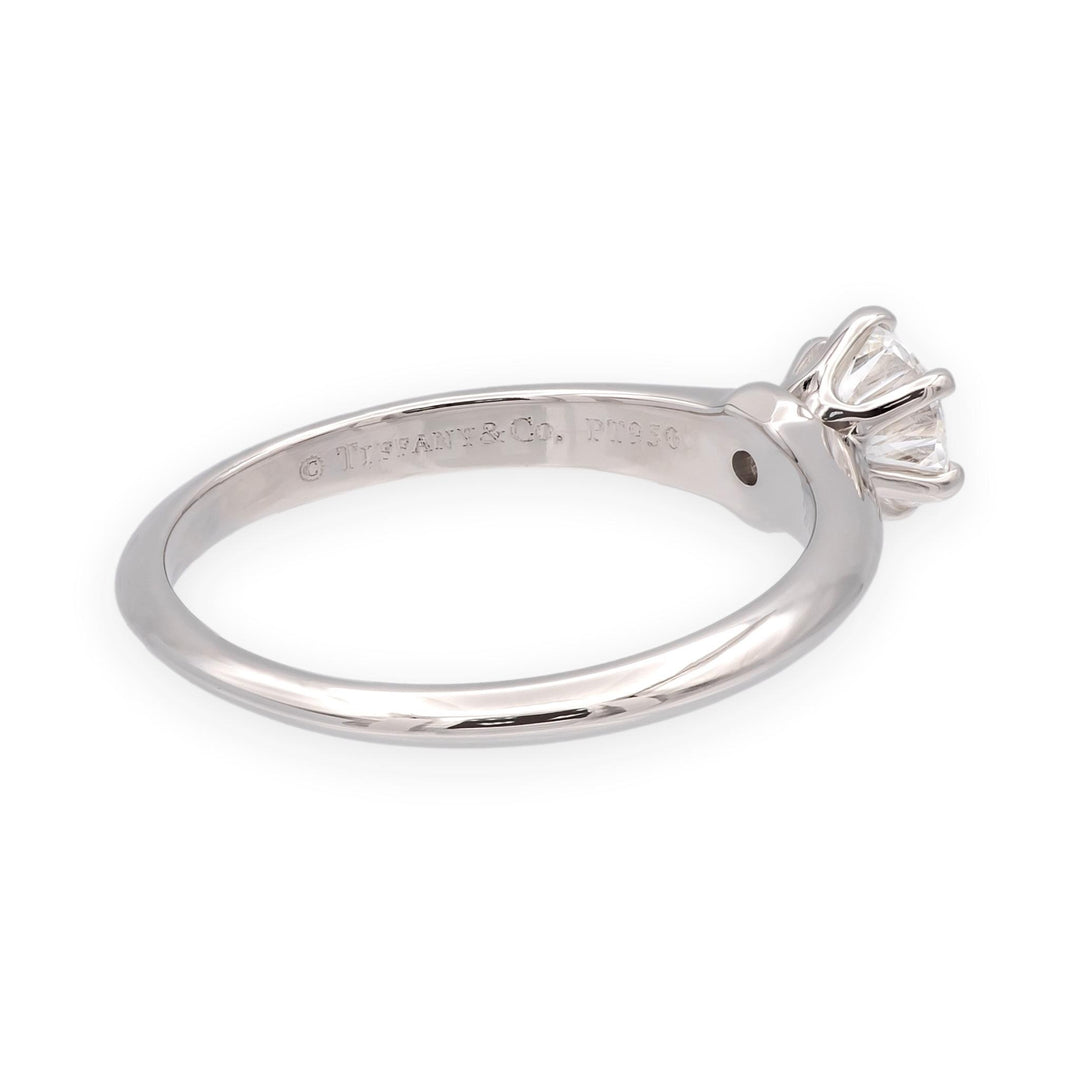 Tiffany & Co. Platinum .57 ct F VS2 Diamond Solitaire Engagement Ring w/papers