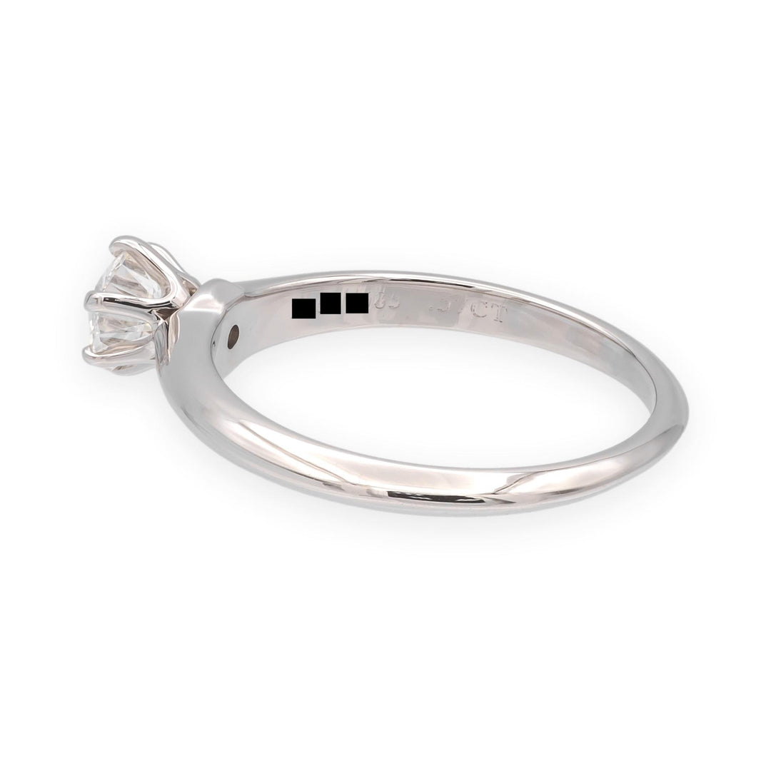 Tiffany & Co. Platinum .57 ct F VS2 Diamond Solitaire Engagement Ring w/papers