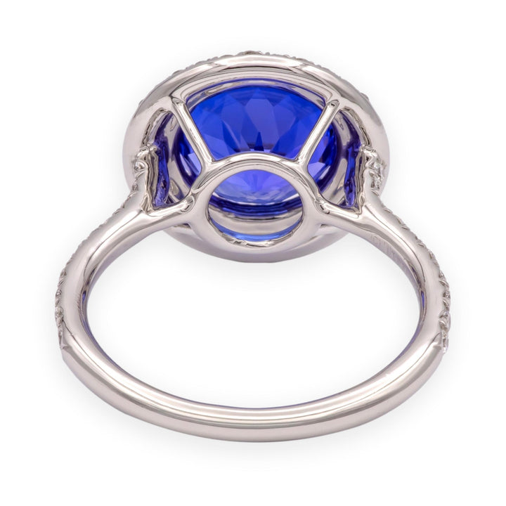 Tiffany & Co. Platinum Double Soleste Round Shape 3ct Tanzanite Diamond Ring