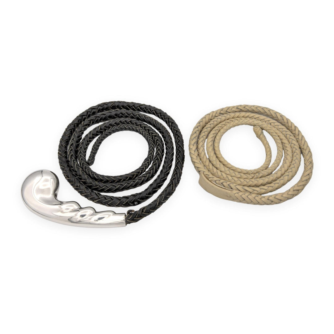 Tiffany & Co. Elsa Peretti for Halston Sterling Whip Belt Two Leather Straps