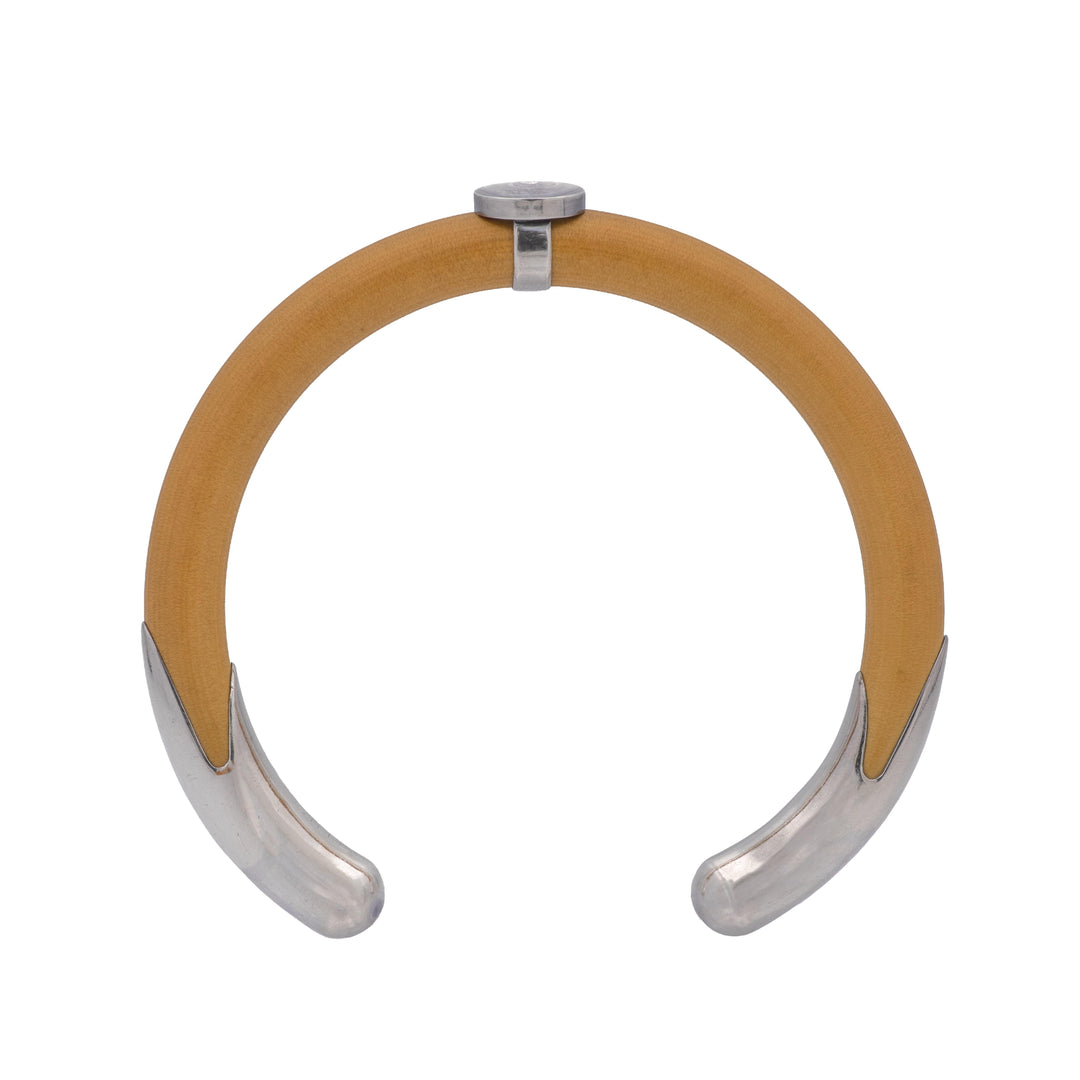 Tiffany & Co. Elsa Peretti Silver/ Rattan Wood Cuff Bracelet - Large/XL c.1976
