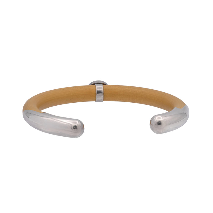 Tiffany & Co. Elsa Peretti Silver/ Rattan Wood Cuff Bracelet - Large/XL c.1976