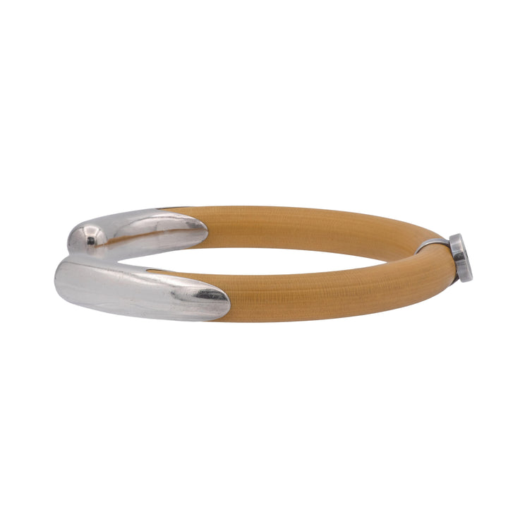 Tiffany & Co. Elsa Peretti Silver/ Rattan Wood Cuff Bracelet - Large/XL c.1976