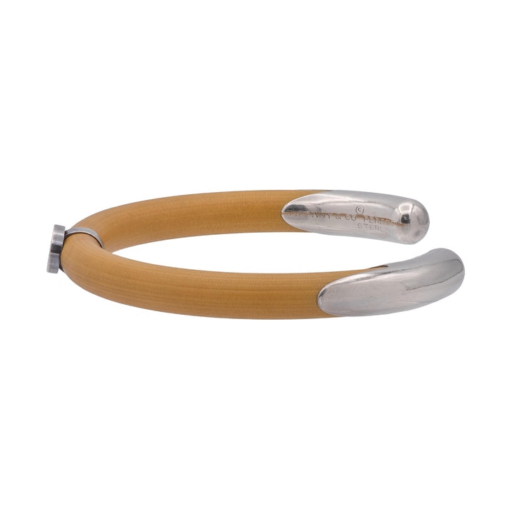 Tiffany & Co. Elsa Peretti Silver/ Rattan Wood Cuff Bracelet - Large/XL c.1976