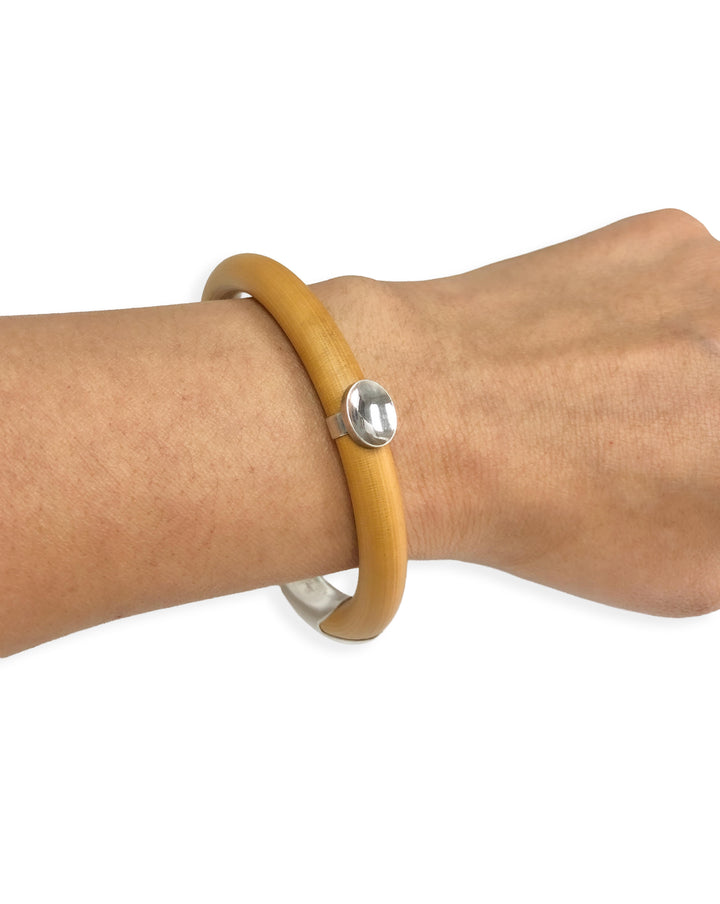 Tiffany & Co. Elsa Peretti Silver/ Rattan Wood Cuff Bracelet - Large/XL c.1976