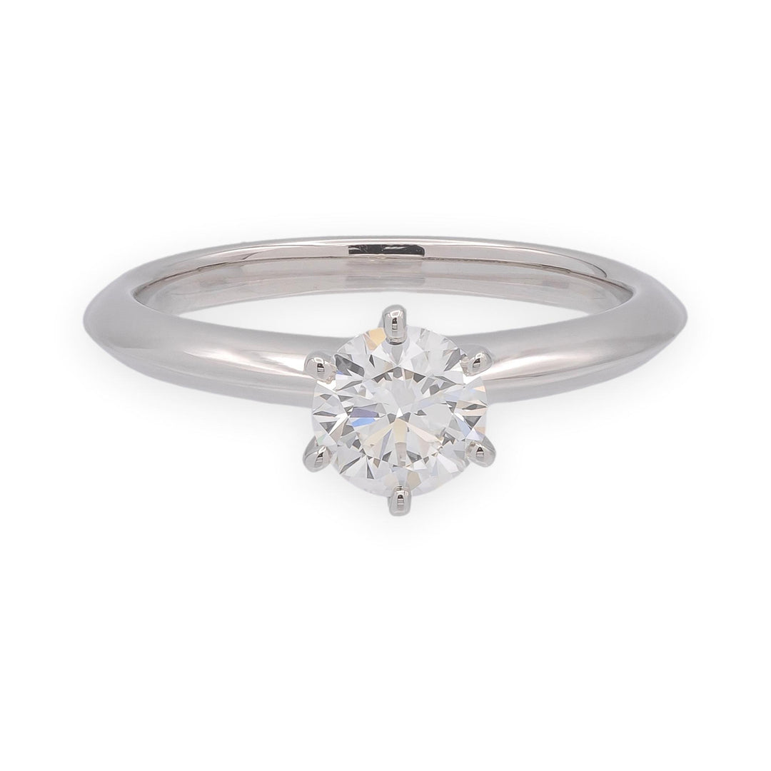 Tiffany & Co. Platinum 0.70ct Diamond Classic Setting Solitaire Engagement Ring