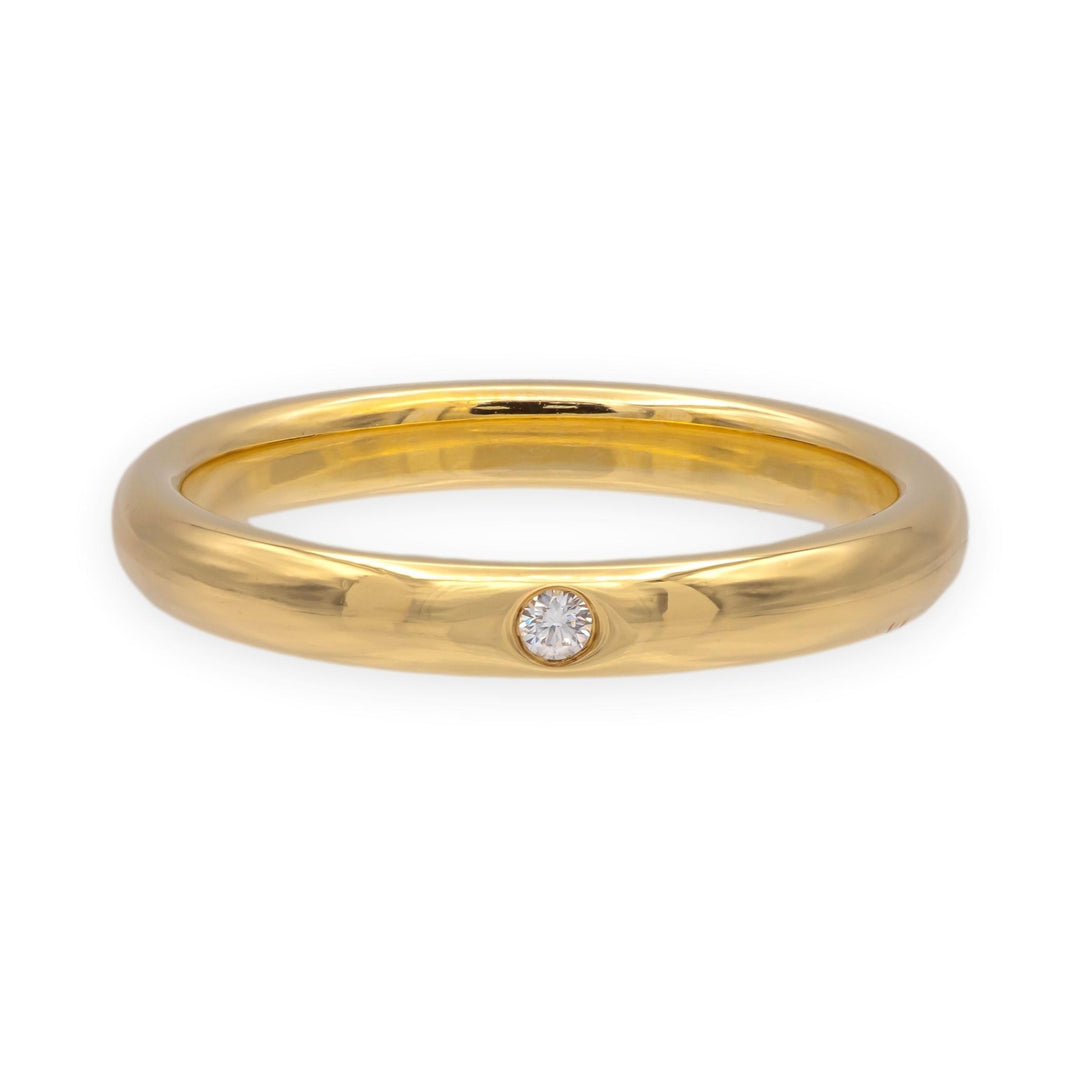 Tiffany & Co. Elsa Peretti Single Diamond Band Ring in 18K Yellow Gold Size 7