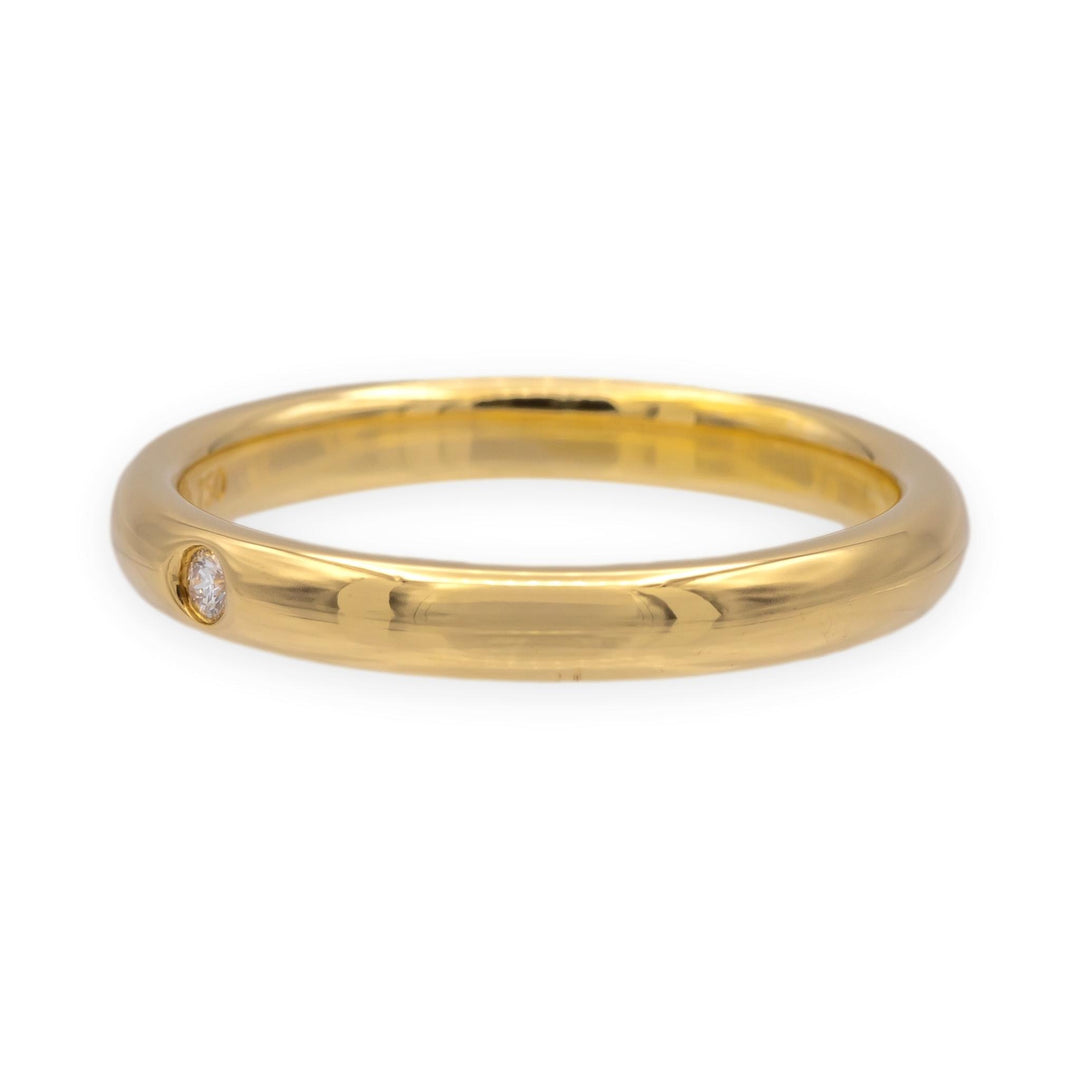 Tiffany & Co. Elsa Peretti Single Diamond Band Ring in 18K Yellow Gold Size 7
