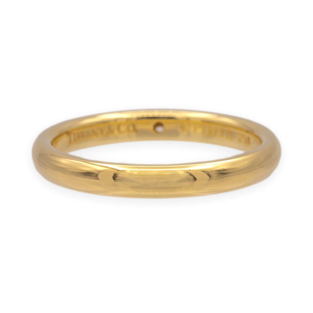 Tiffany & Co. Elsa Peretti Single Diamond Band Ring in 18K Yellow Gold Size 7