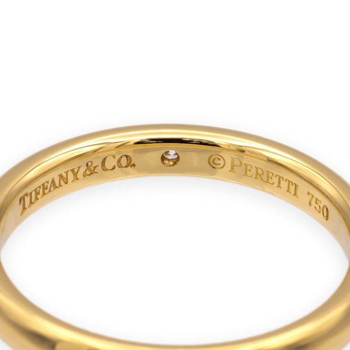 Tiffany & Co. Elsa Peretti Single Diamond Band Ring in 18K Yellow Gold Size 7