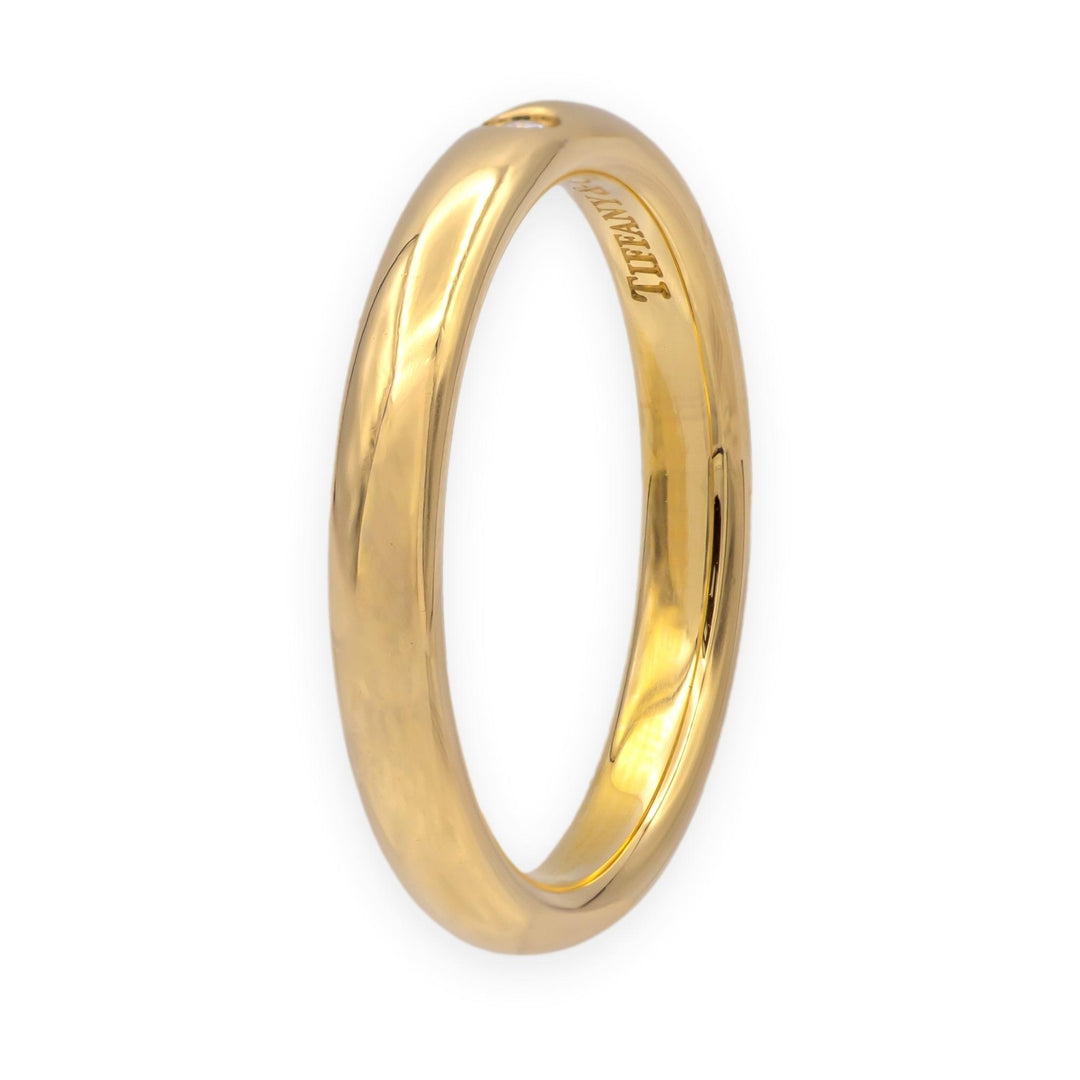 Tiffany & Co. Elsa Peretti Single Diamond Band Ring in 18K Yellow Gold Size 7