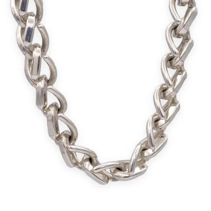 Tiffany & Co. Forge Graduated Large Link Sterling Silver Necklace — 22"