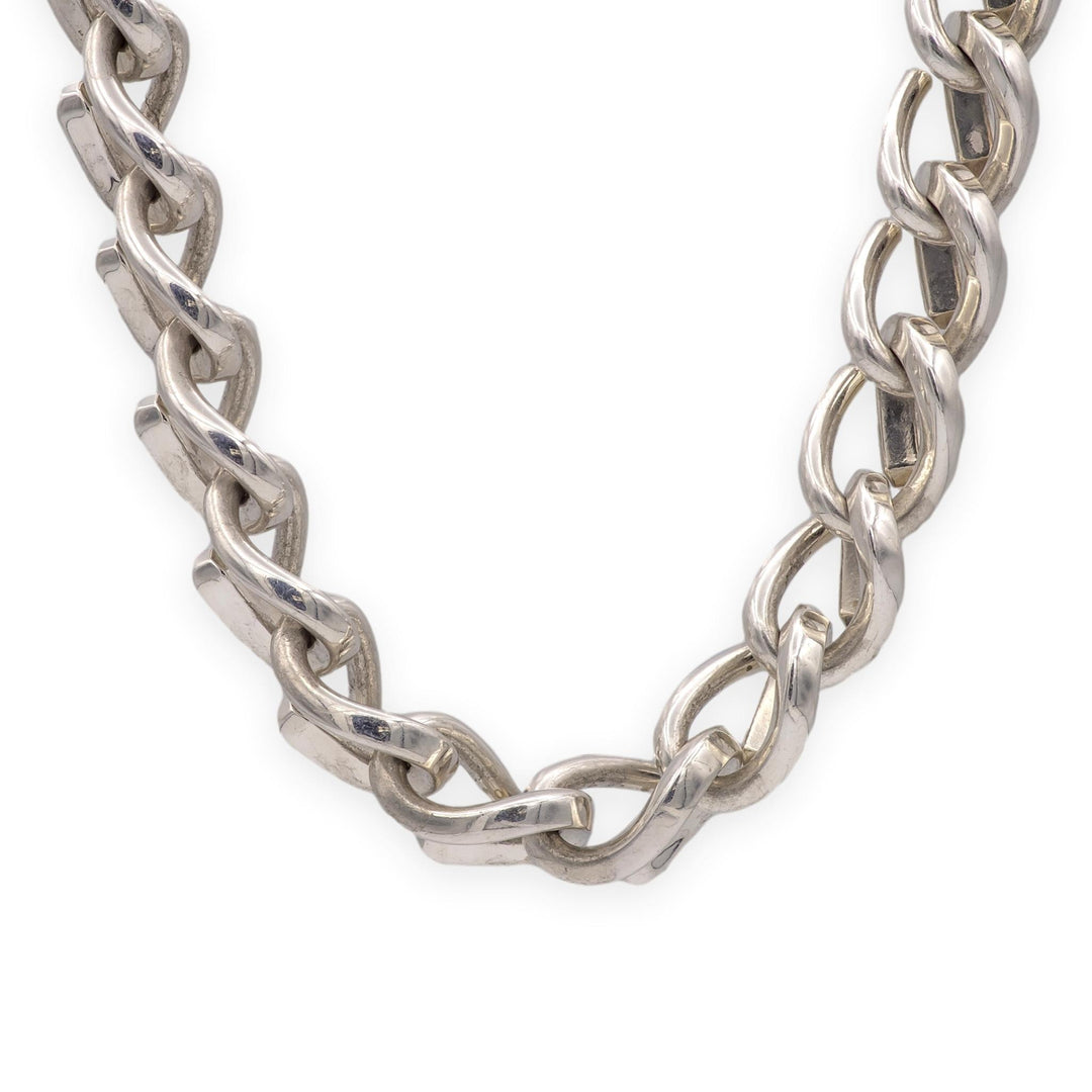 Tiffany & Co. Forge Graduated Large Link Sterling Silver Necklace — 22"