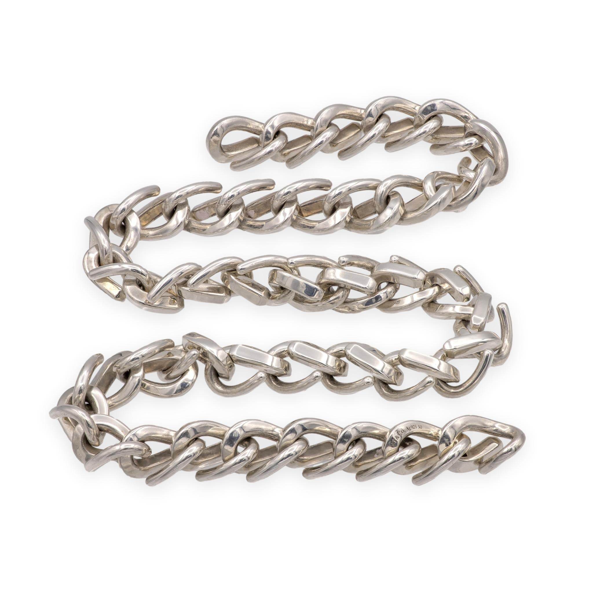 Tiffany & Co. Forge Large Link Sterling Silver Necklace — 22