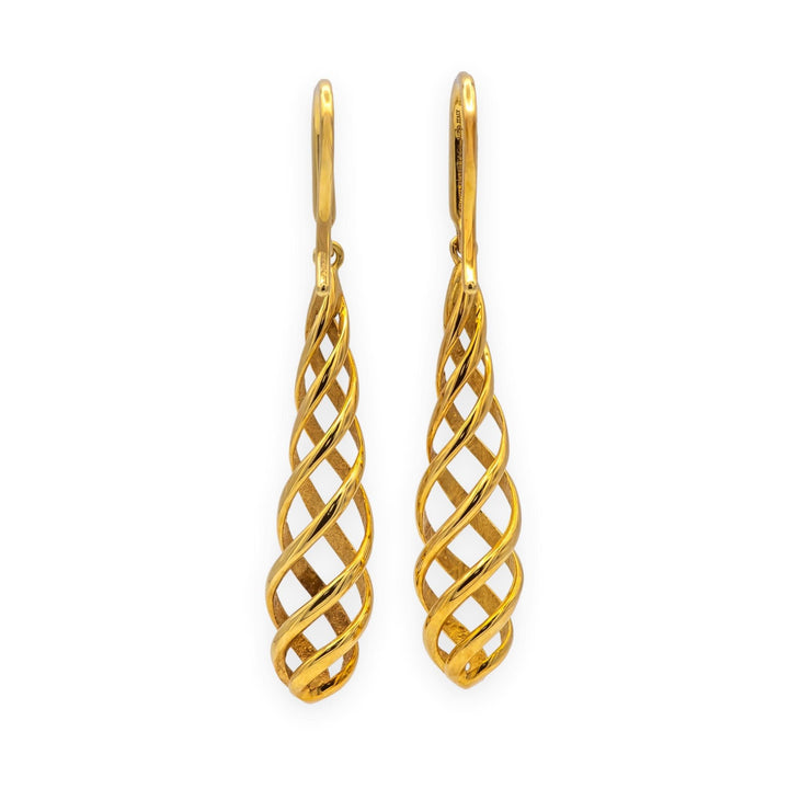 Vintage Tiffany & Co. Paloma Picasso 18K Yellow Gold Venezia Luce Drop Earrings