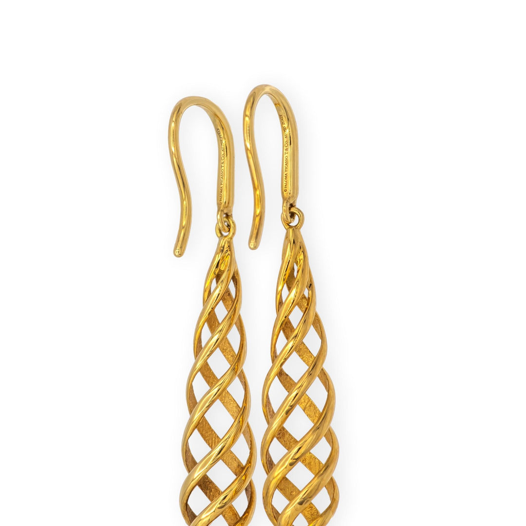 Vintage Tiffany & Co. Paloma Picasso 18K Yellow Gold Venezia Luce Drop Earrings
