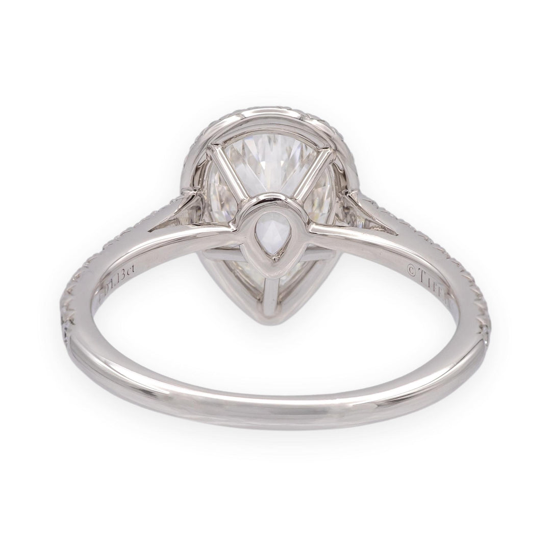 Tiffany & Co. Platinum 1.13 ct F VVS2 Pear Shape Diamond Soleste Engagement Ring