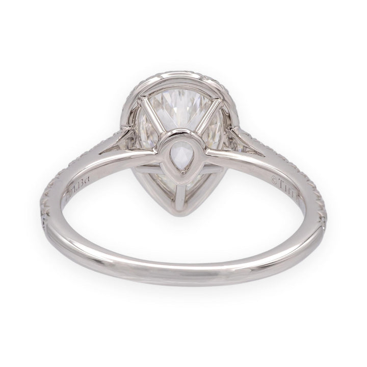 Tiffany & Co. Platinum 1.13 ct F VVS2 Pear Shape Diamond Soleste Engagement Ring