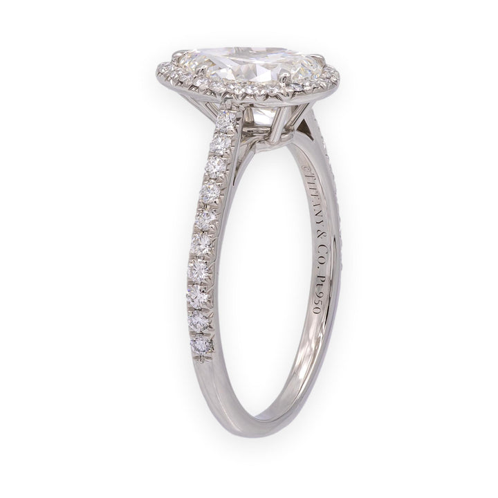 Tiffany & Co. Platinum 1.13 ct F VVS2 Pear Shape Diamond Soleste Engagement Ring