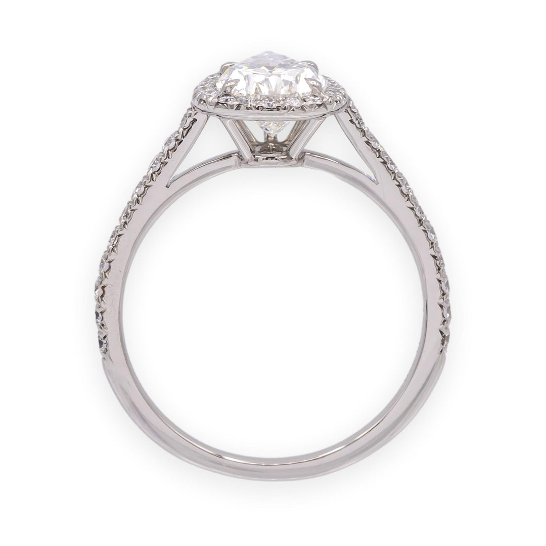 Tiffany & Co. Platinum 1.13 ct F VVS2 Pear Shape Diamond Soleste Engagement Ring