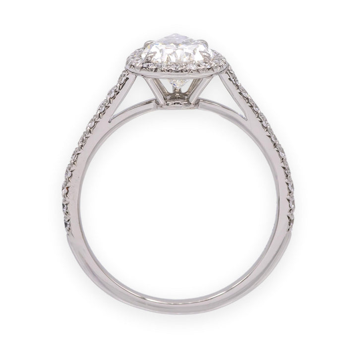 Tiffany & Co. Platinum 1.13 ct F VVS2 Pear Shape Diamond Soleste Engagement Ring