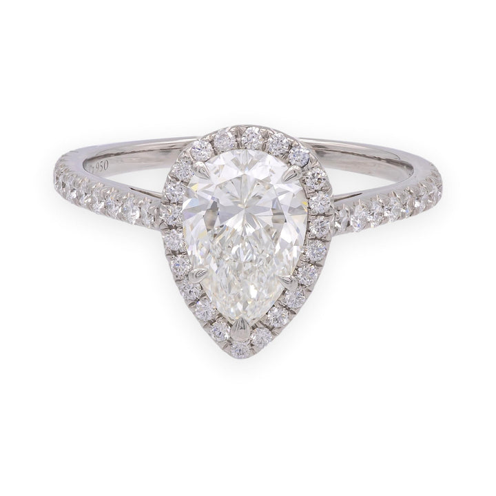 Tiffany & Co. Platinum 1.13 ct F VVS2 Pear Shape Diamond Soleste Engagement Ring