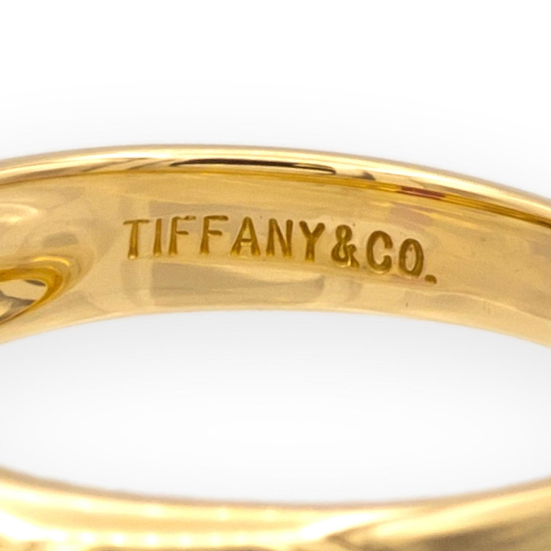 Tiffany & Co. 18K Y Gold Three-Stone Baguette Ruby Channel-Set Domed Band Ring