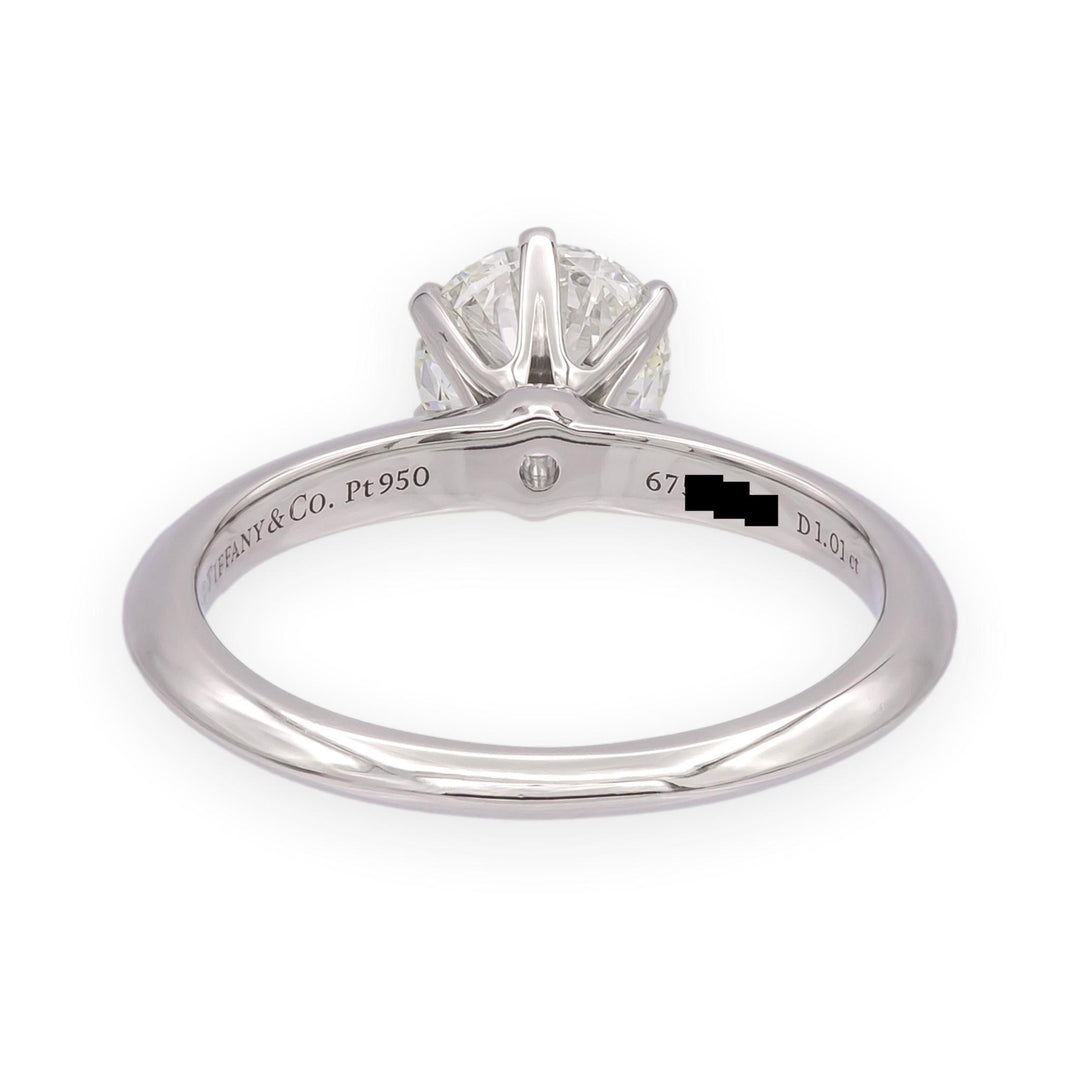 Tiffany & Co. Platinum 1.01 ct Diamond Solitaire Engagement Ring I VVS2