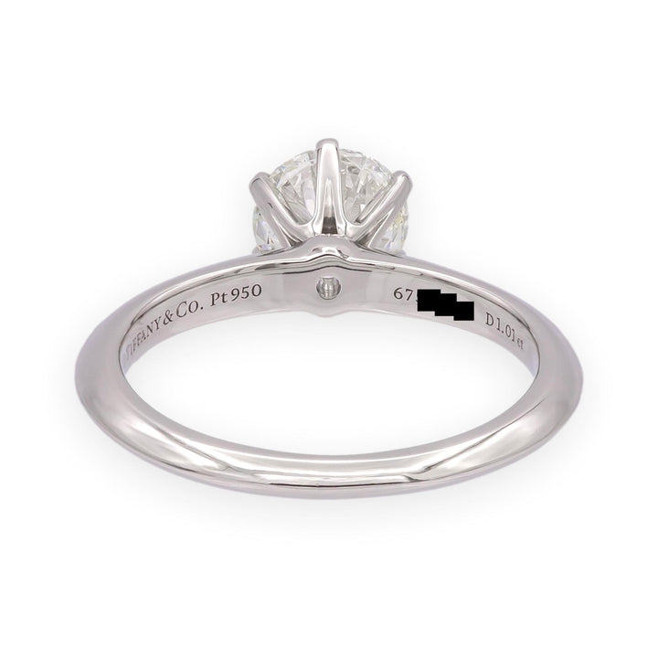 Tiffany & Co. Platinum 1.01 ct Diamond Solitaire Engagement Ring I VVS2