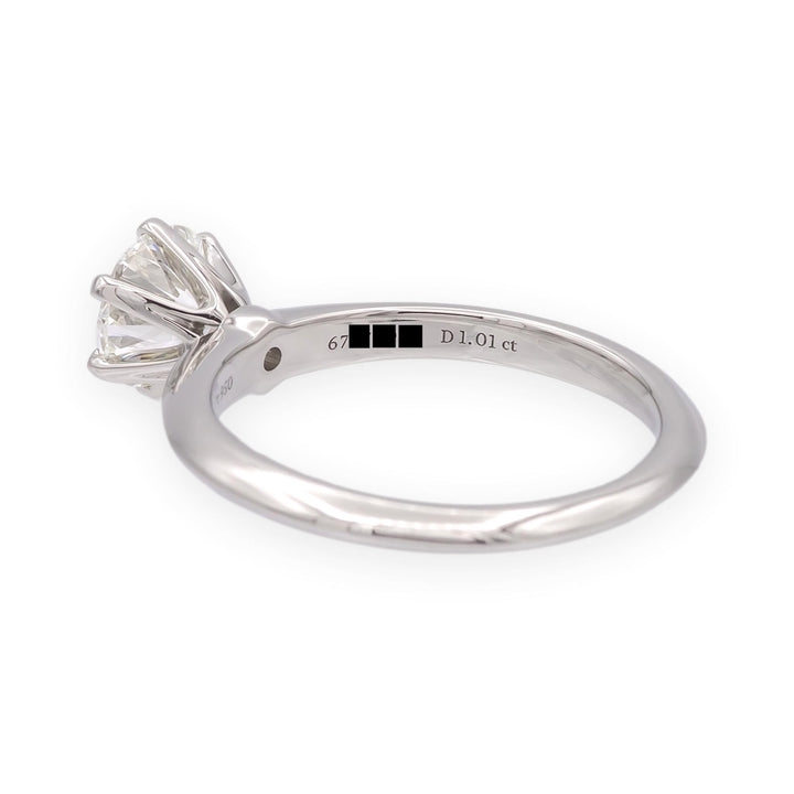 Tiffany & Co. Platinum 1.01 ct Diamond Solitaire Engagement Ring I VVS2