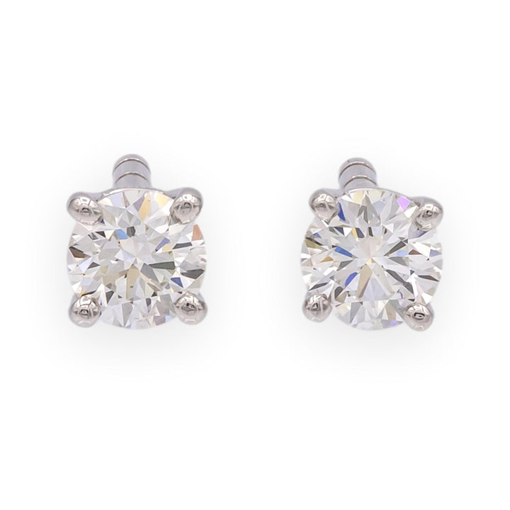 Tiffany & Co. Platinum Round 0.40Cts TW H VS1-VS2 Diamond Stud Earrings w/papers