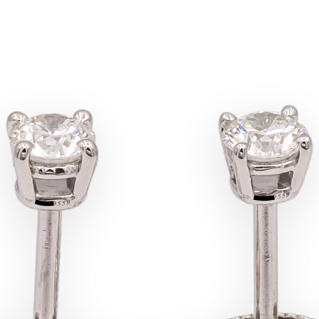 Tiffany & Co. Platinum Round 0.40Cts TW H VS1-VS2 Diamond Stud Earrings w/papers