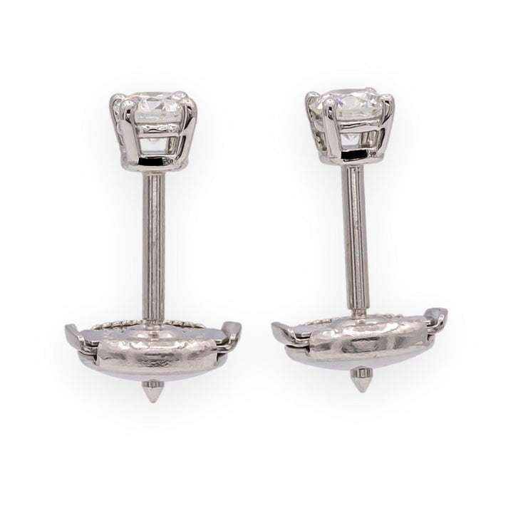 Tiffany & Co. Platinum Round 0.40Cts TW H VS1-VS2 Diamond Stud Earrings w/papers