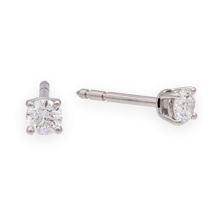 Tiffany & Co. Platinum Round 0.40Cts TW H VS1-VS2 Diamond Stud Earrings w/papers